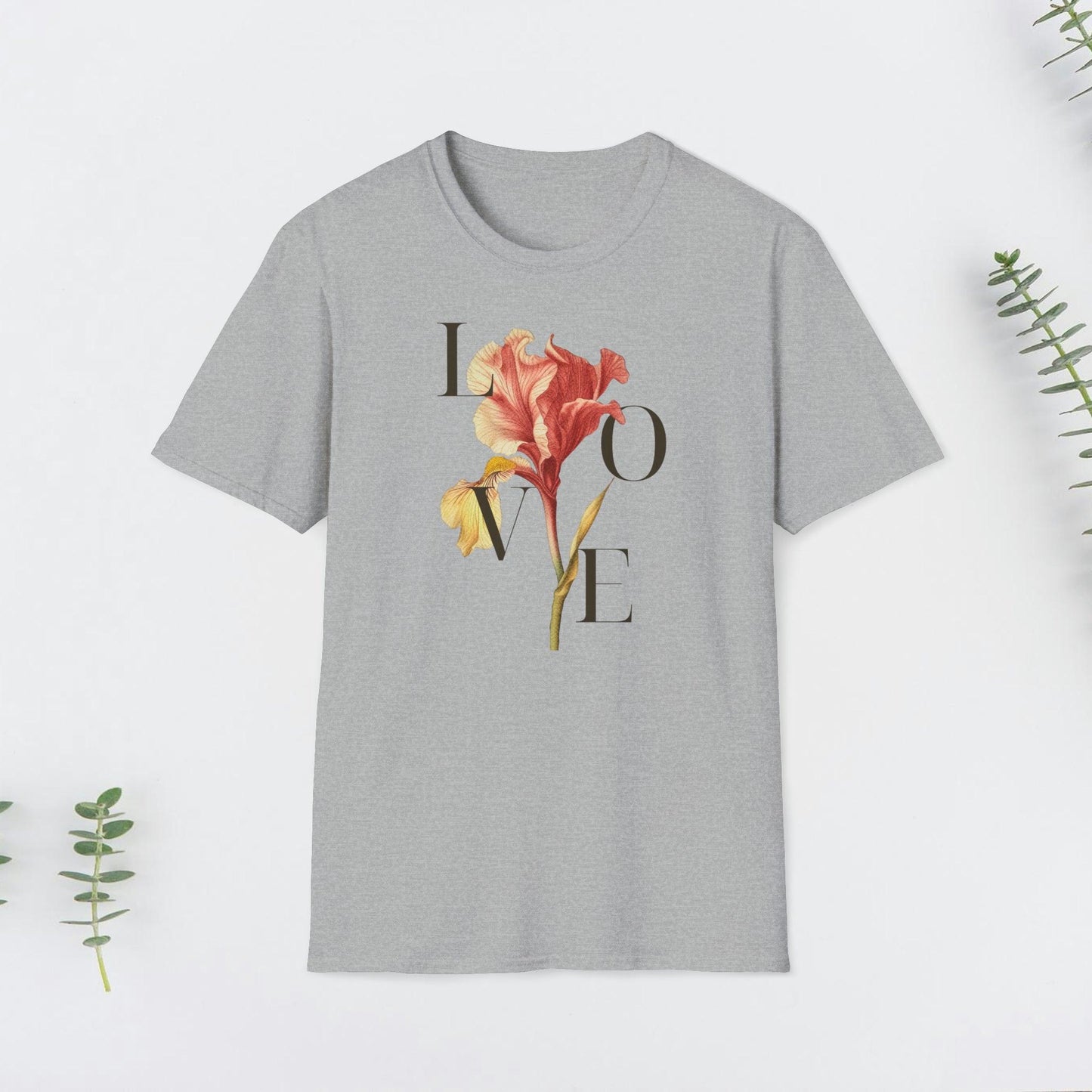 Love Rose Design Valentine Unisex Softstyle T-Shirt - PrintHub Horizon