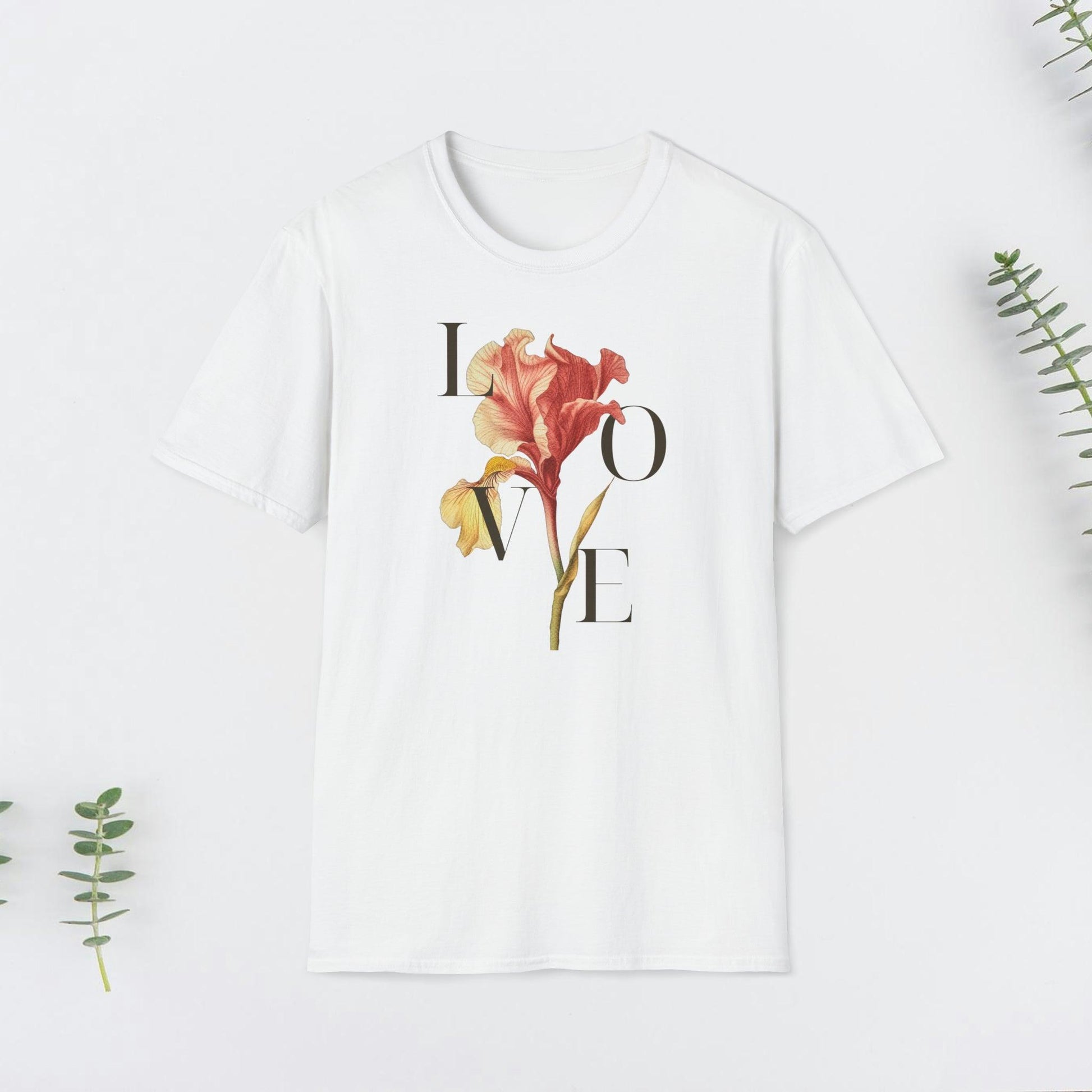 Love Rose Design Valentine Unisex Softstyle T-Shirt - PrintHub Horizon