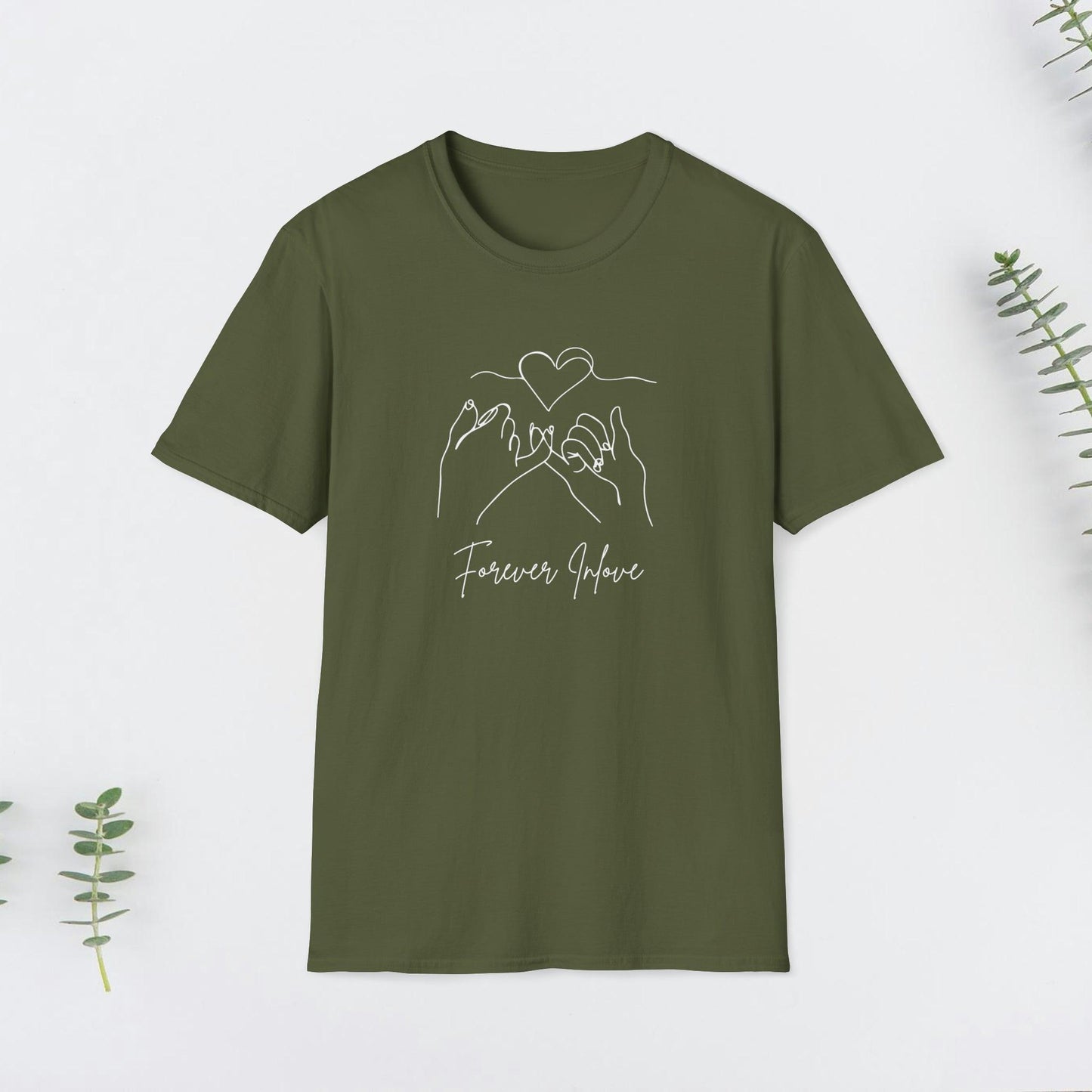 Forever in Love Design Valentine Unisex Softstyle T-Shirt - PrintHub Horizon