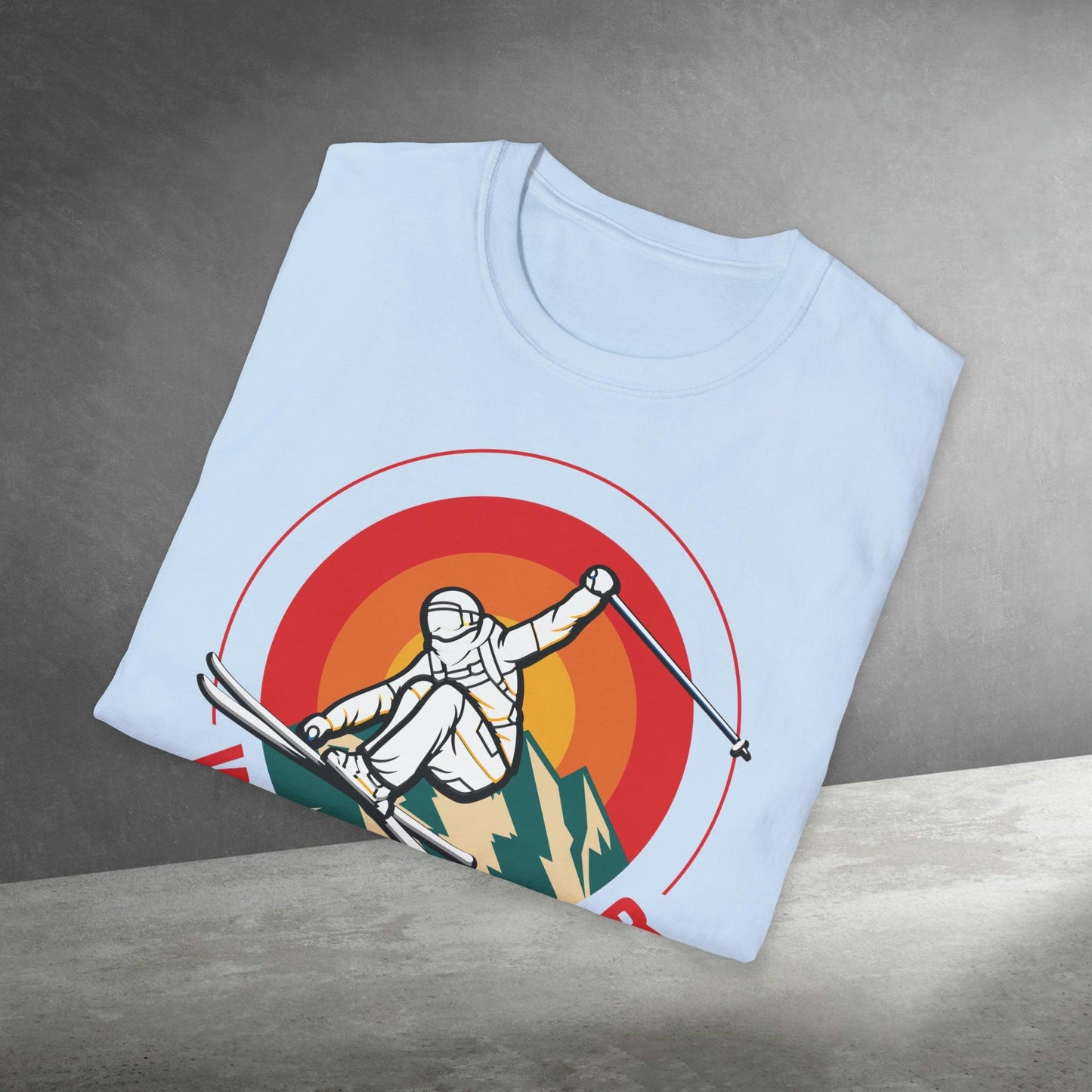 Mountain Ski, "Winter Soldier", Retro Design, Unisex Softstyle T-Shirt - PrintHub Horizon