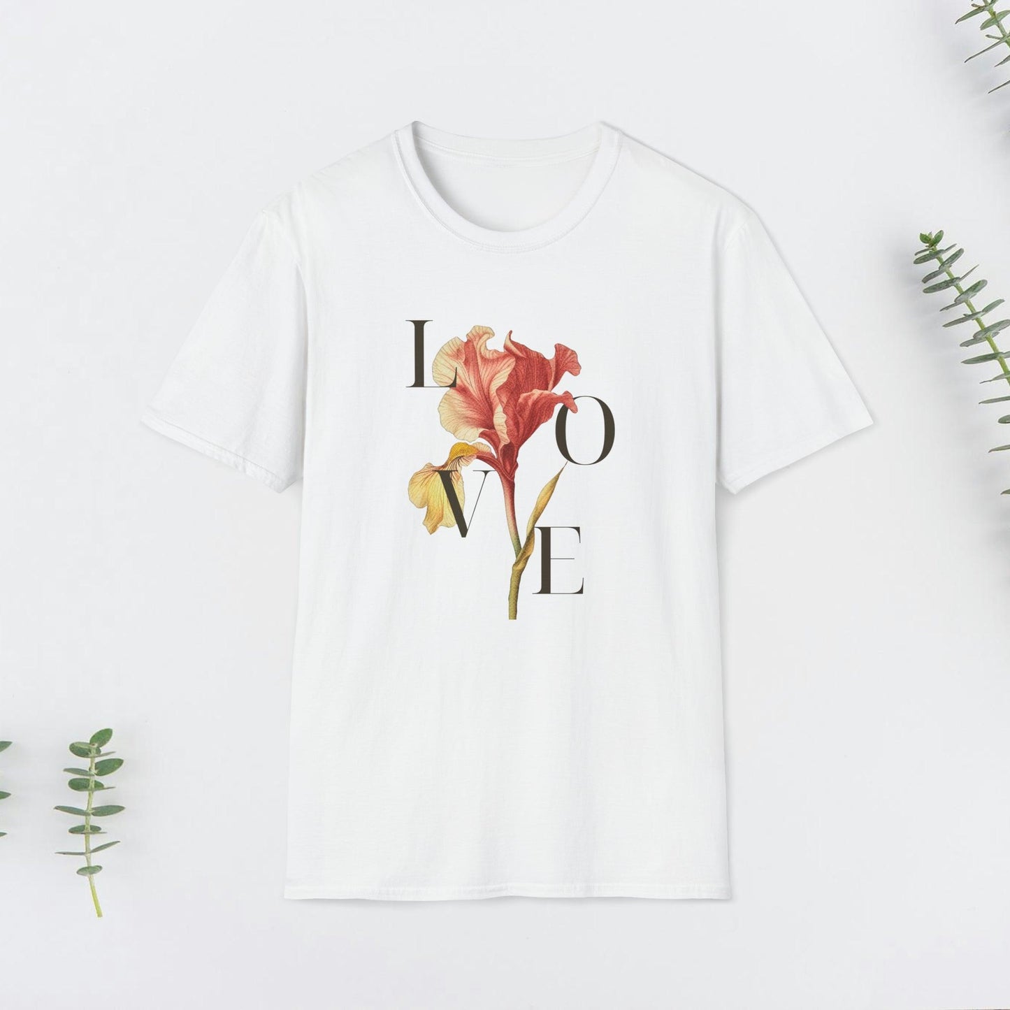 Love Rose Design Valentine Unisex Softstyle T-Shirt - PrintHub Horizon