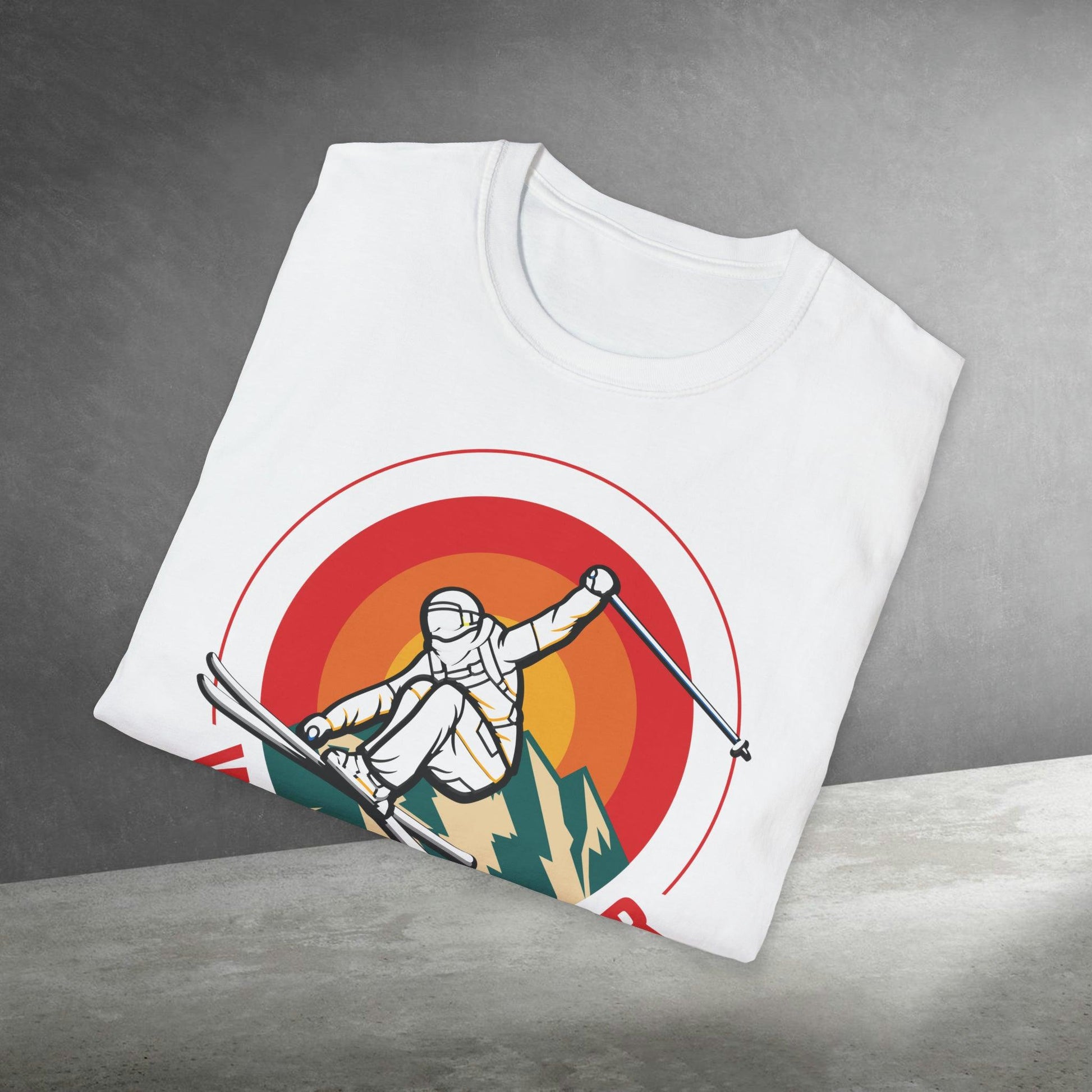 Mountain Ski, "Winter Soldier", Retro Design, Unisex Softstyle T-Shirt - PrintHub Horizon