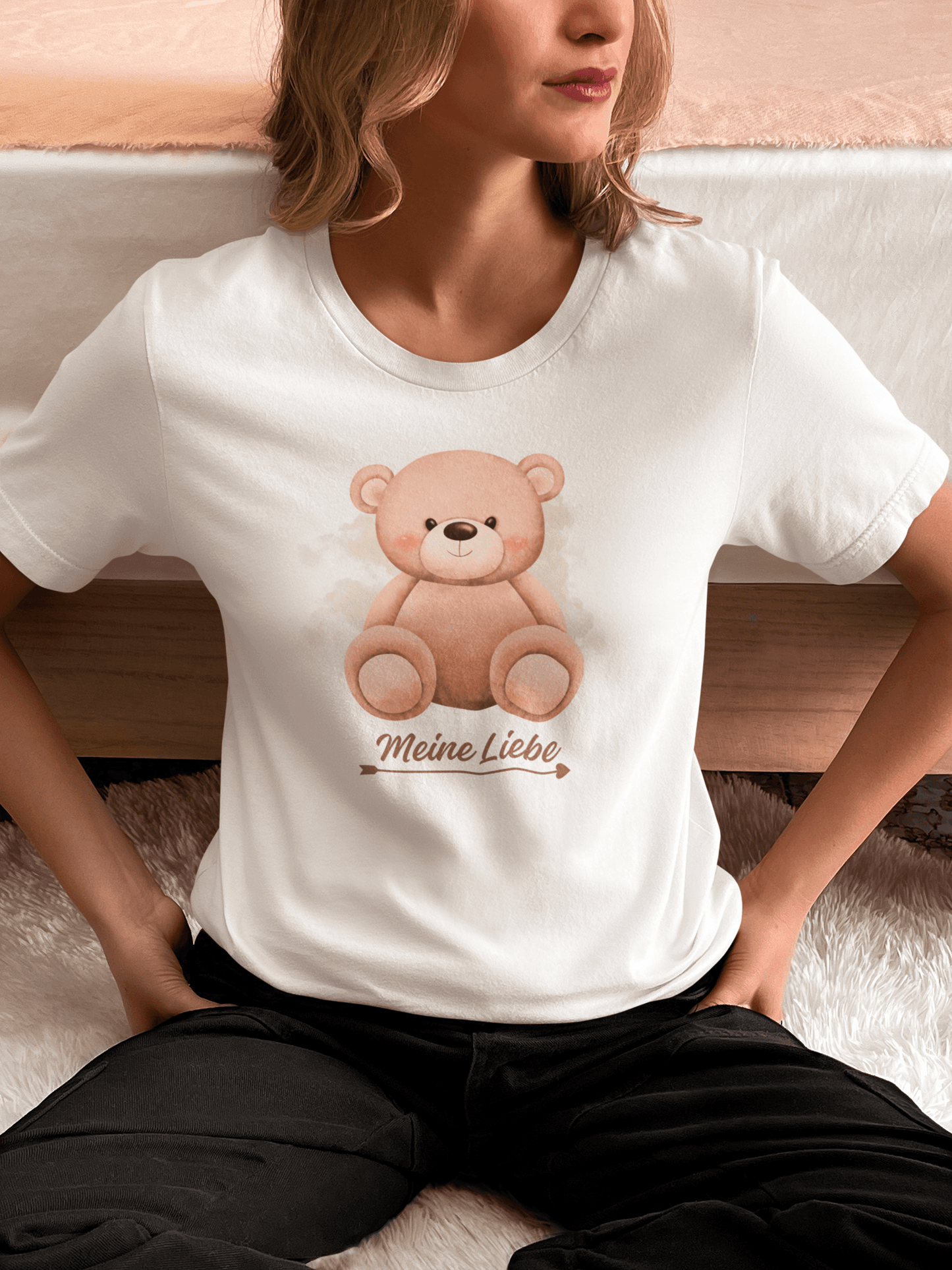 Meine Liebe Teddybär Design Valentine Unisex Softstyle T-Shirt - PrintHub Horizon