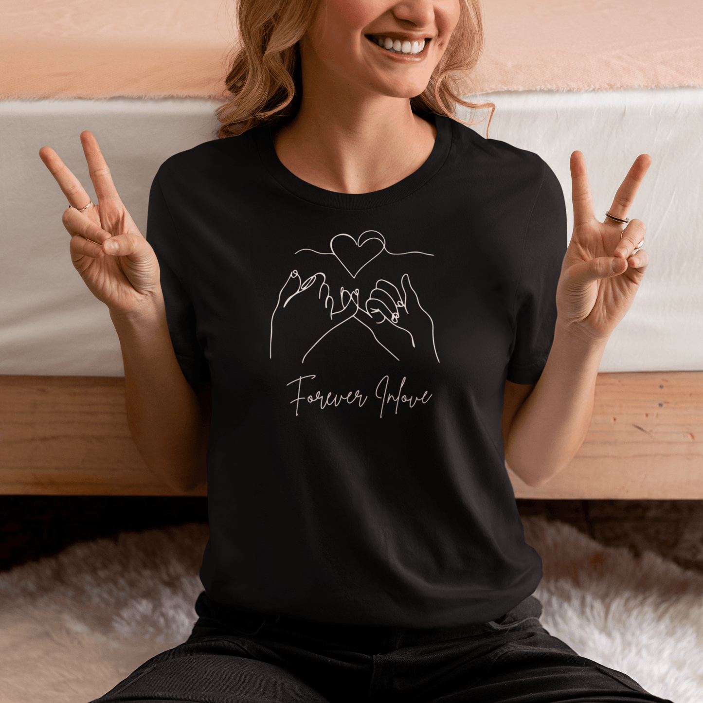 Forever in Love Design Valentine Unisex Softstyle T-Shirt - PrintHub Horizon