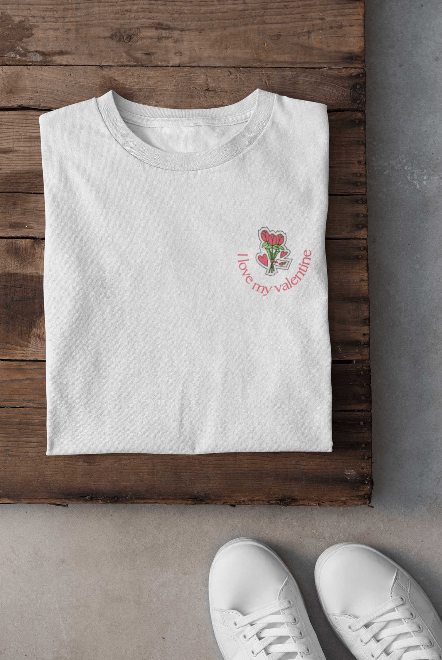 Valentines Day, Cute little I love my valentine Flowers Design, Unisex Softstyle T-Shirt - PrintHub Horizon